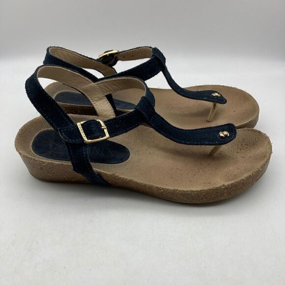 Cordani Blue Suede T-strap Sandals Size 38/7,5 Made in Italy - Picture 3 of 12
